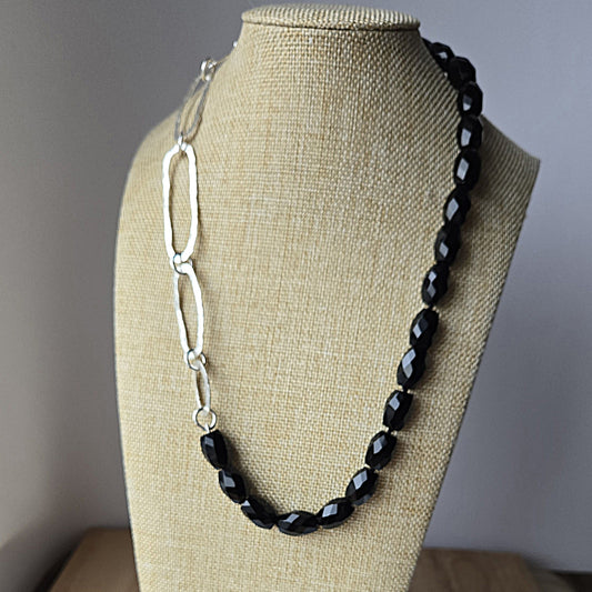 Anchor Link Onyx Necklace