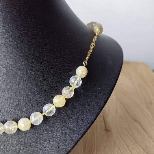 Rutilated Quartz and Chain Necklace