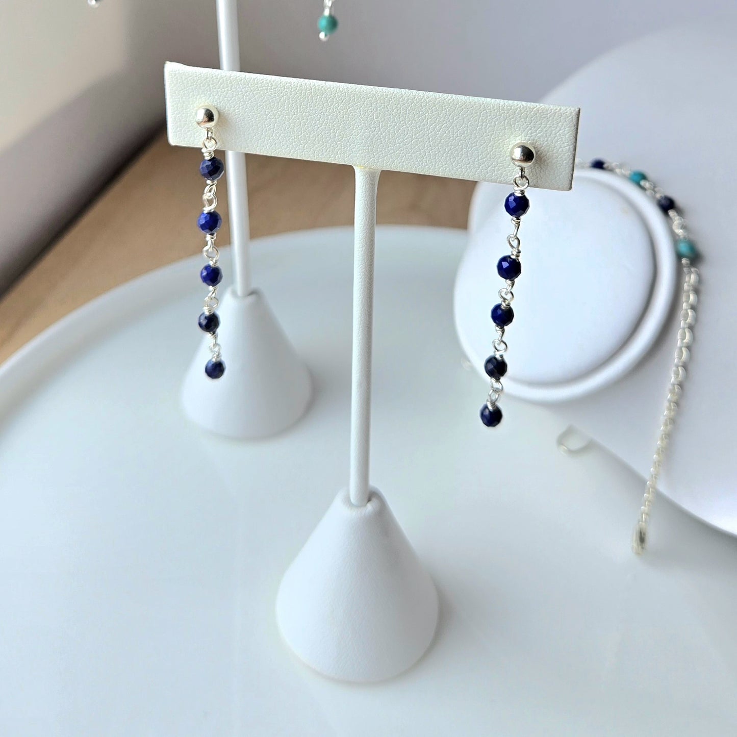 Faceted Gemstone Bead Earrings