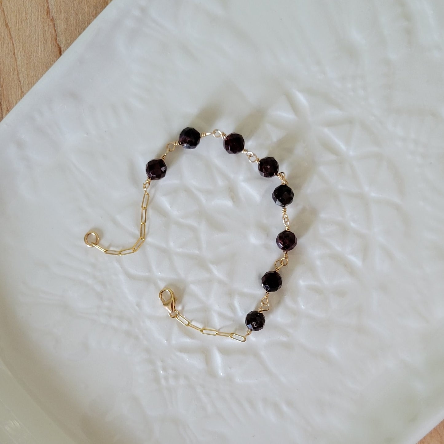Garnet Beaded Bracelet