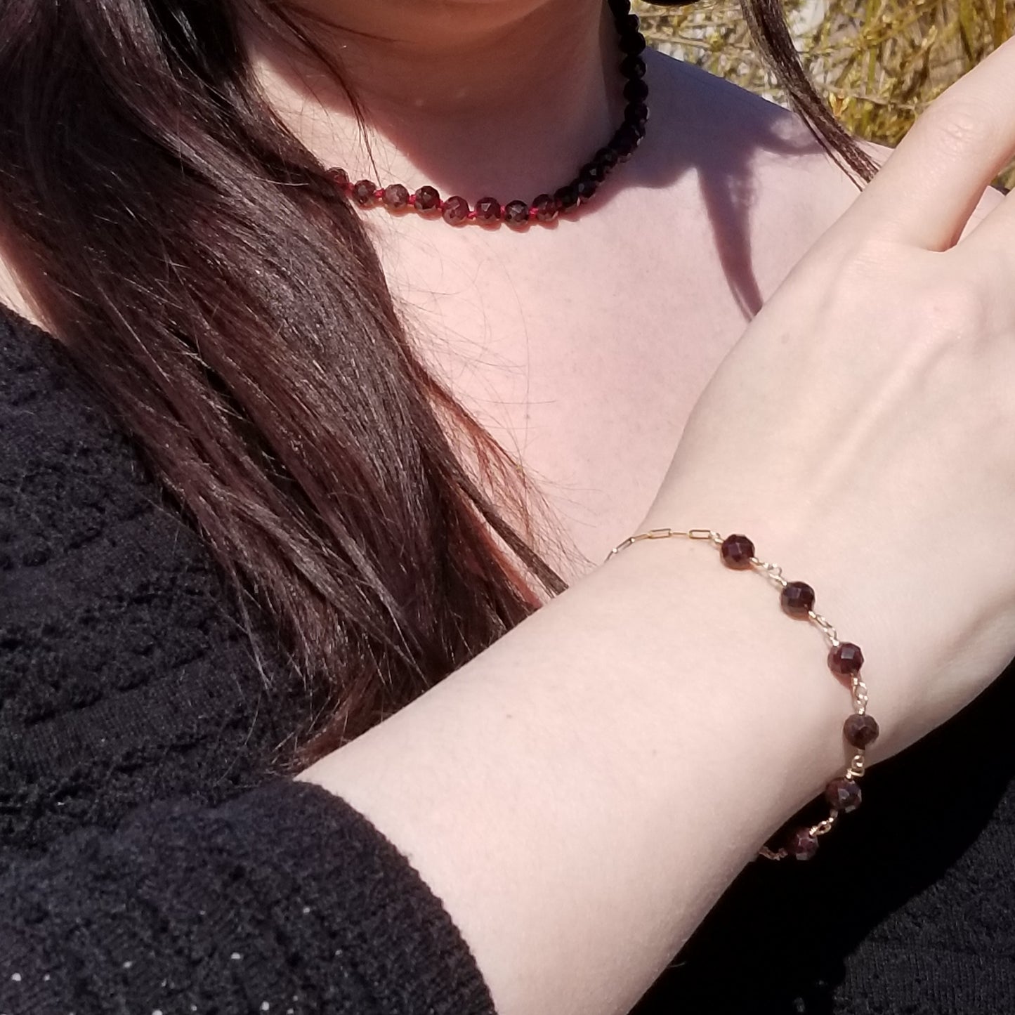 Garnet Beaded Necklace