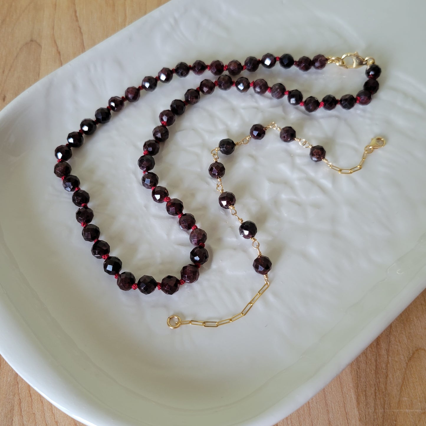 Garnet Beaded Necklace