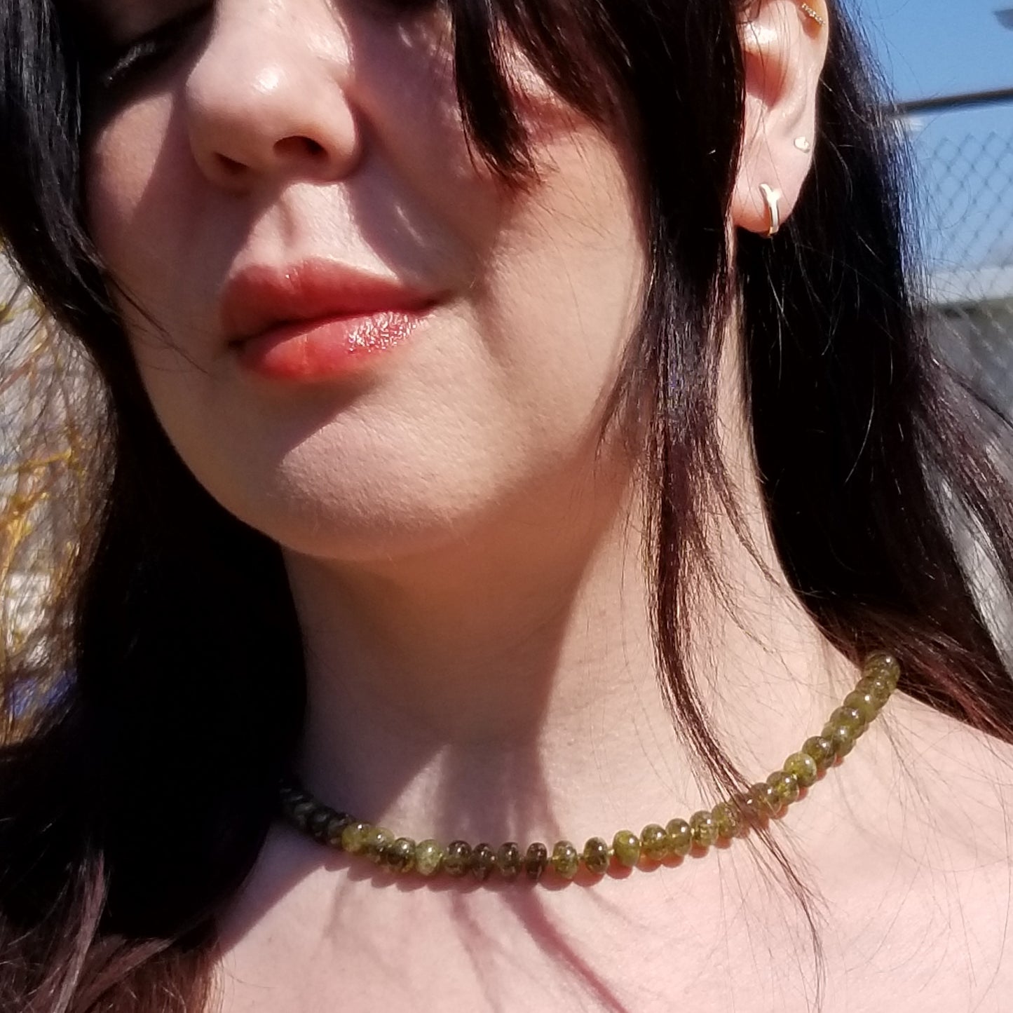 Green Garnet Beaded Necklace