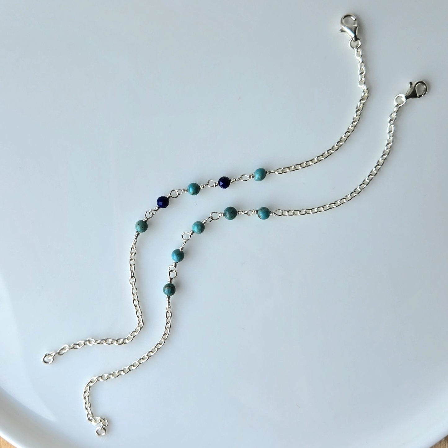 Turquoise and Lapis Lazuli Faceted Bead Bracelet