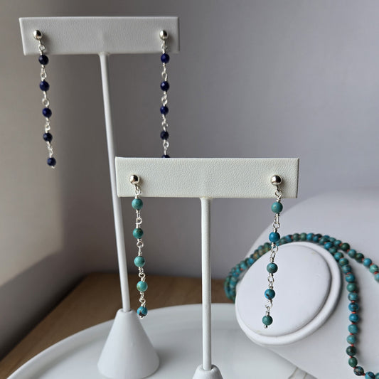 Faceted Gemstone Bead Earrings