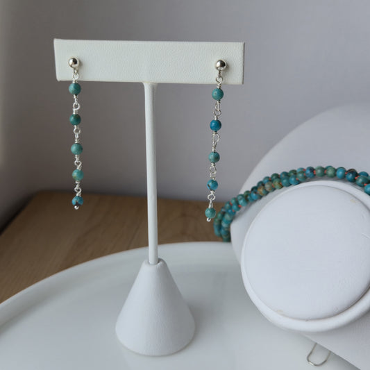 Faceted Gemstone Bead Earrings