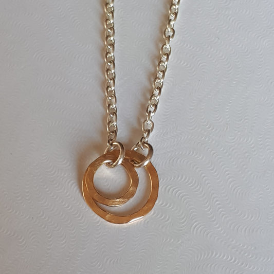 Mini Double Gold Circ Necklace